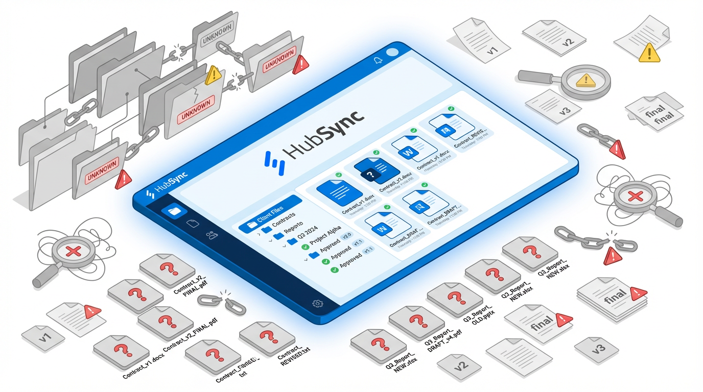 documents-lying-dms-with-logo-Hubsync